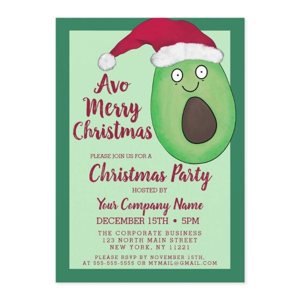 Avo Merry Quote Avocado Santa Corporate Christmas Invitation