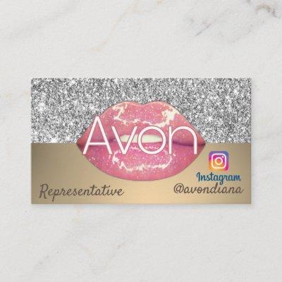 Avon Instagram logo gold and silver aesthetic