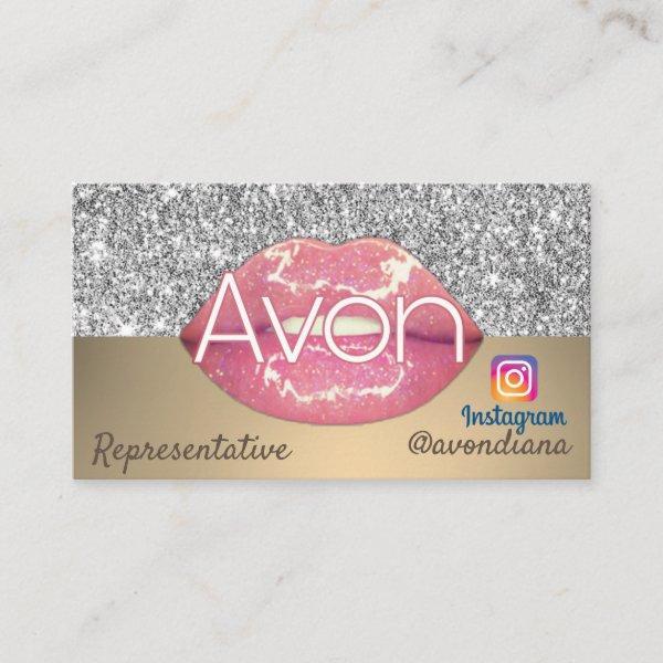 Avon Instagram logo gold and silver aesthetic