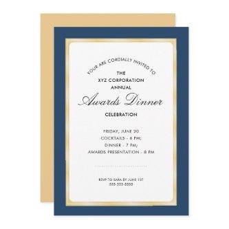 Awards Dinner Celebration | Navy Blue and Gold Invitation