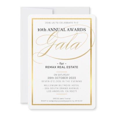 AWARDS GALA DINNER modern business elegant gold Invitation