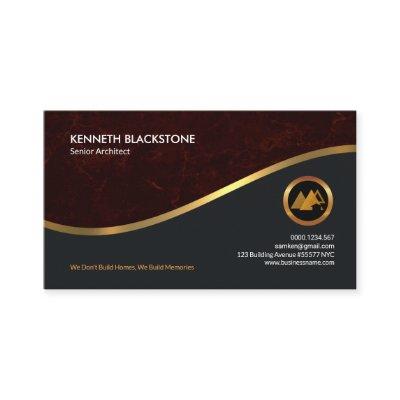 Awesome Red Grunge Faux Gold Wave CEO Architect