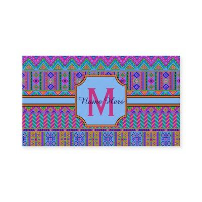 Aztec Bright Tribal Monogram Business Or Personal