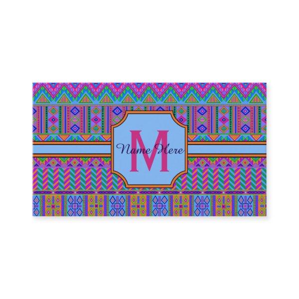 Aztec Bright Tribal Monogram Business Or Personal