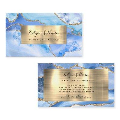 azure agate and gold foil