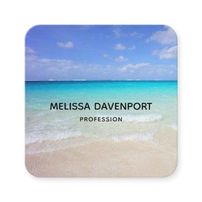 Azure Blue Caribbean Tropical Beach Square