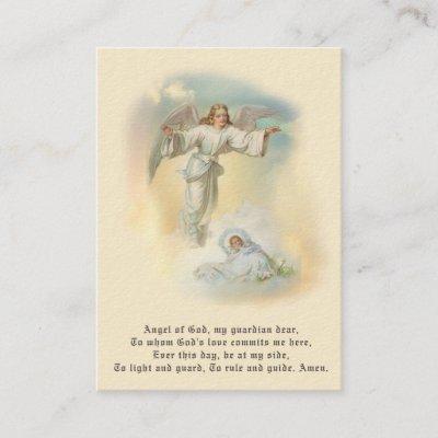 Baby Baptismal Remembrance  Angel Prayer Holy Card