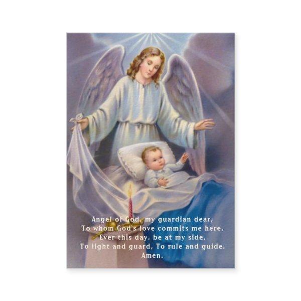 Baby Baptismal Remembrance  Angel Prayer Holy Card