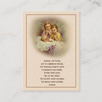 Baby Baptismal Remembrance  Angels Holy Card
