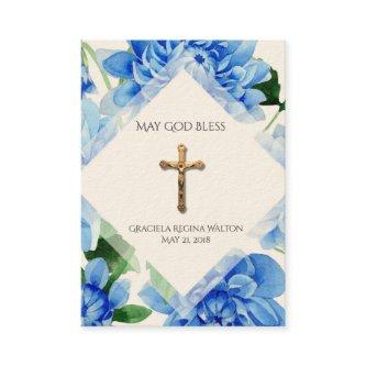 Baby Baptismal Remembrance  Gold Cross Holy Card