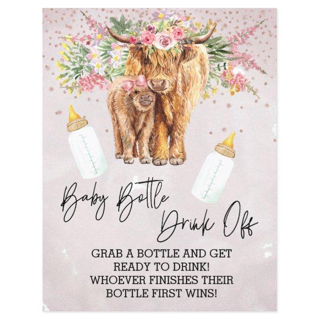 Baby Bottle Drink Off Game Shower Highland Cow