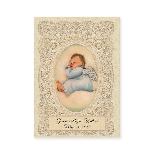 Baby Boy Baptism  Remembrance Holy Card