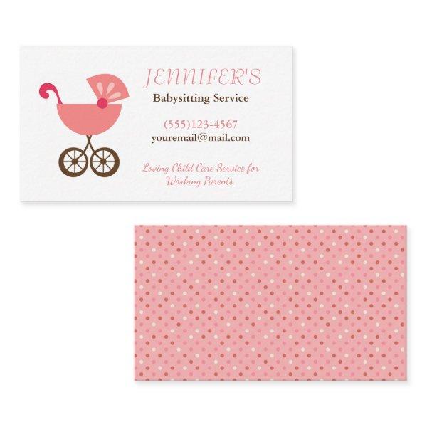 Baby Carriage Polka Dot Babysitting Service