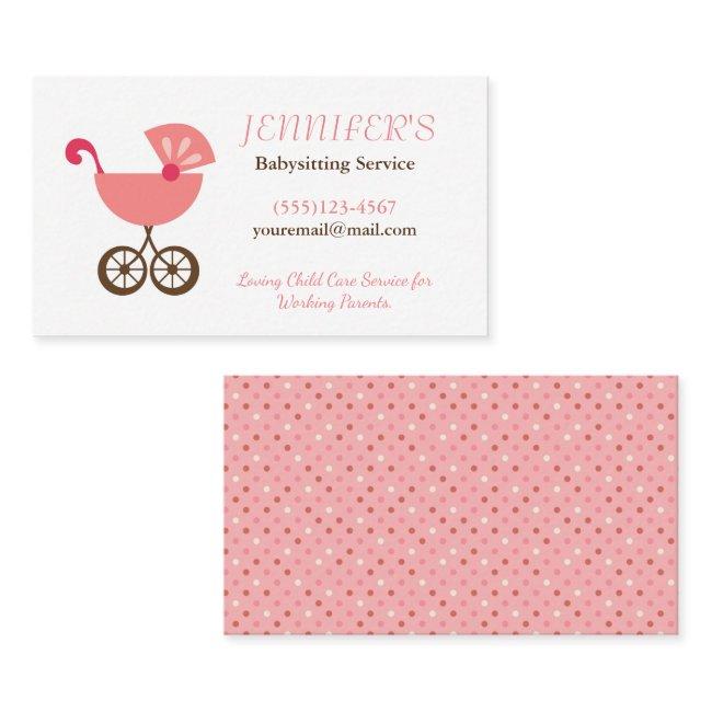 Baby Carriage Polka Dot Babysitting Service