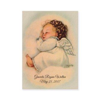 Baby Girl Angel Baptismal Remembrance Holy Card