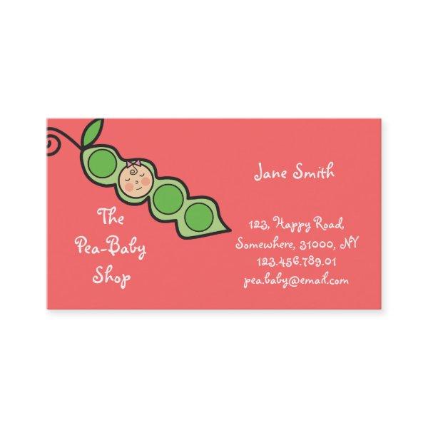 Baby Girl Pea in a Pod Fun Cartoon Profile Card