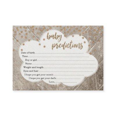 Baby Prediction Card for Baby Shower - Rustic Wood