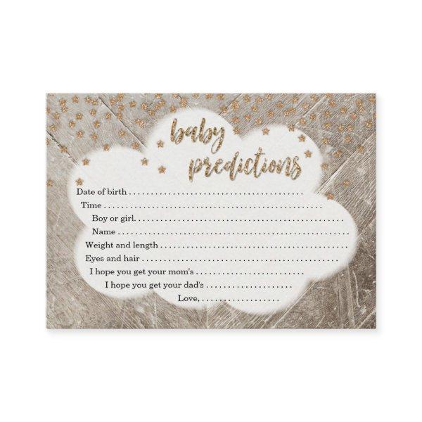Baby Prediction Card for Baby Shower - Rustic Wood