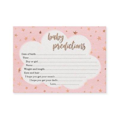 Baby Prediction Card for Girl's Baby Shower