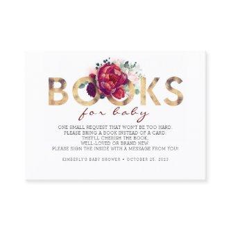 Baby Shower Request - Burgundy Red Floral