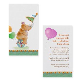 Baby shower rhinoceros art book gifting cards