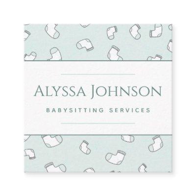 Baby Sock Pattern Babysitter Nanny Infant Care Fun Square