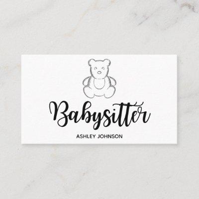 Babysitter Calligraphy Aesthetics Sketch Bear Cute