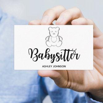 Babysitter Calligraphy Aesthetics Sketch Bear Cute