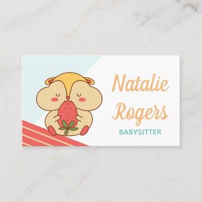 Babysitter Nanny Cute Kawaii Hamster & Strawberry