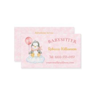 Babysitter QR Code Cute Penguin Pink