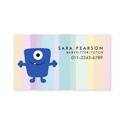 Babysitter Tutor Child Care Blue Monster Alien Bus