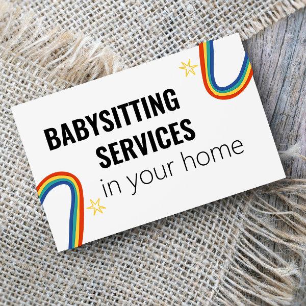 Babysitting Services in home, fun rainbow star