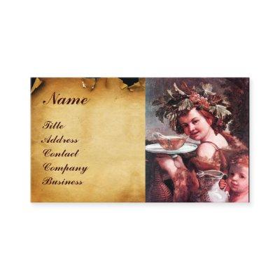 BACCHUS, GRAPES ,ROSE WINE RED WAX SEAL PARCHMENT