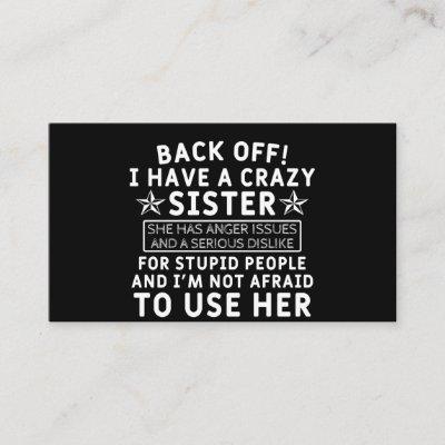 Back off! i Have a Crazy Sister