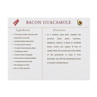 Bacon Guacamole Thanksgiving Recipe Card
