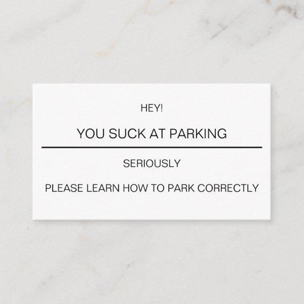 Bad Park Job Card