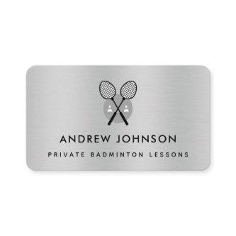 Badminton Coach Silver Metallic Rackets Logo Sport