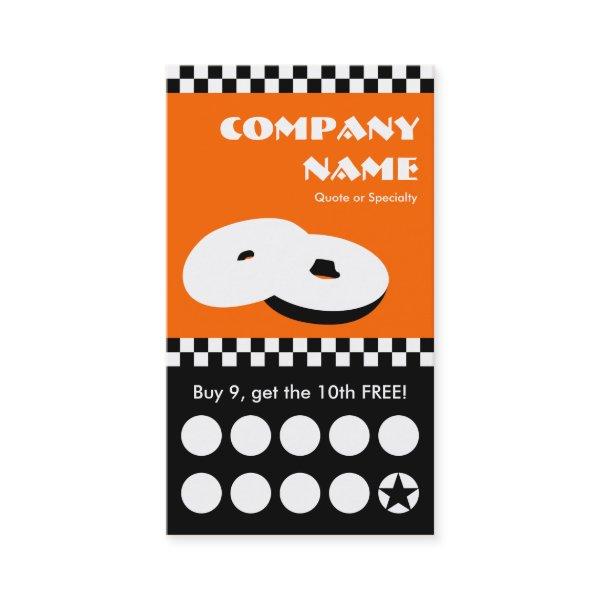 bagel checkers punchcard loyalty card