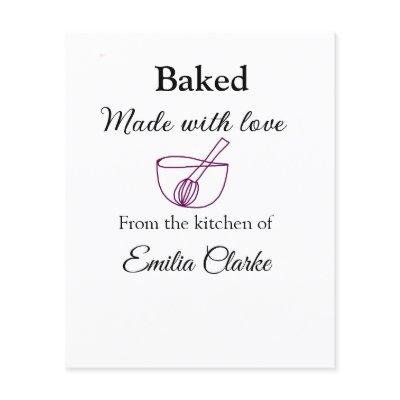 Baked with love bakery business add name texture l