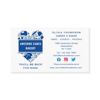 Baker Bakery Cakes Cookies Pastry Chef White Blue