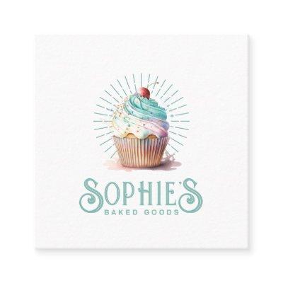 Baker Bakery Cupcake Logo  Square