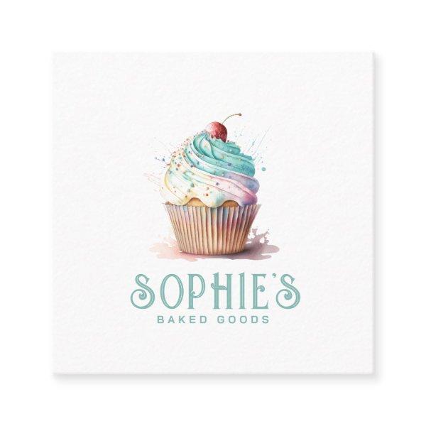 Baker Bakery Cupcake Logo  Square