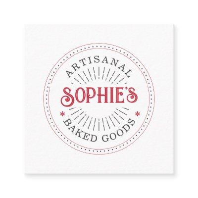 Baker Bakery Pastry Chef red White Typography Square
