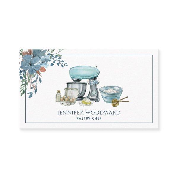 Baker Blue Watercolor Pastry Chef