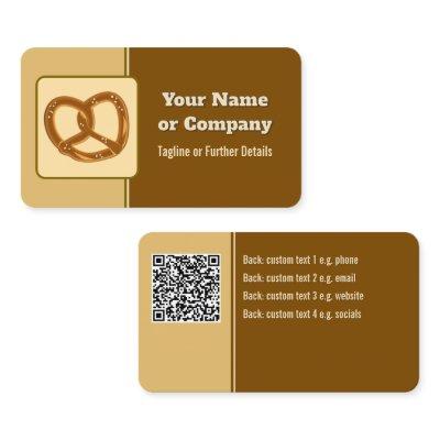 Baker or Event Caterer Pretzel or Your Logo & QR