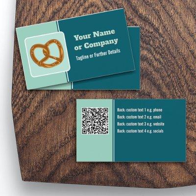 Baker or Event Caterer Pretzel or Your Logo & QR