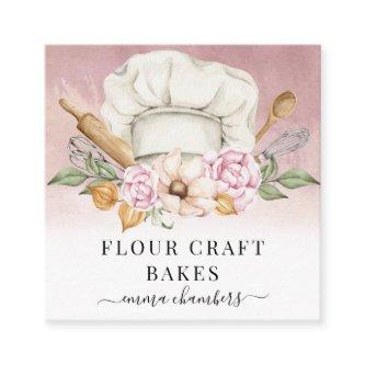 Baker Pastry Chef Bakers Tools Dusty Pink Square