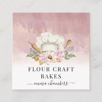 Baker Pastry Chef Bakers Tools Dusty Pink Square