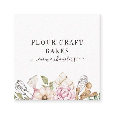 Baker Pastry Chef Watercolor Bakers Tools Cream Square