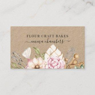 Baker Pastry Chef Watercolor Bakers Tools Kraft